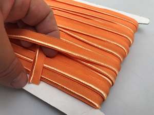 Tittekant/ piping - Mat orange, elastisk